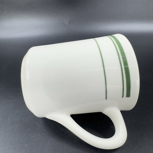 TUXTON 9oz Ceramic Restaurant Grade Diner Coffee Cup Mug Green Stripes Set 3 VTG - Picture 10 of 16